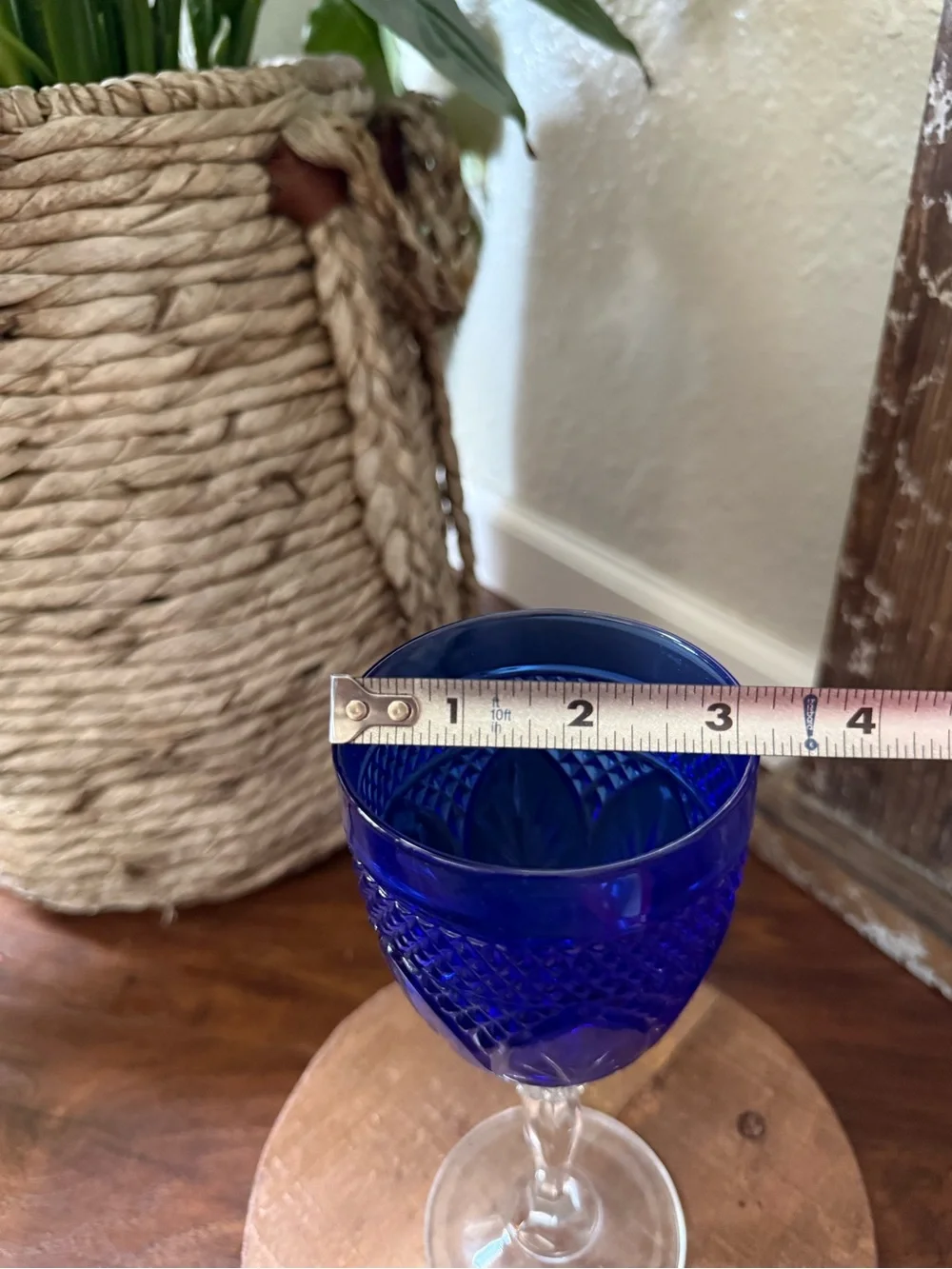 NIB Cristal D'Arques Sapphire Blue Antique Water Wine Goblet Set of 4